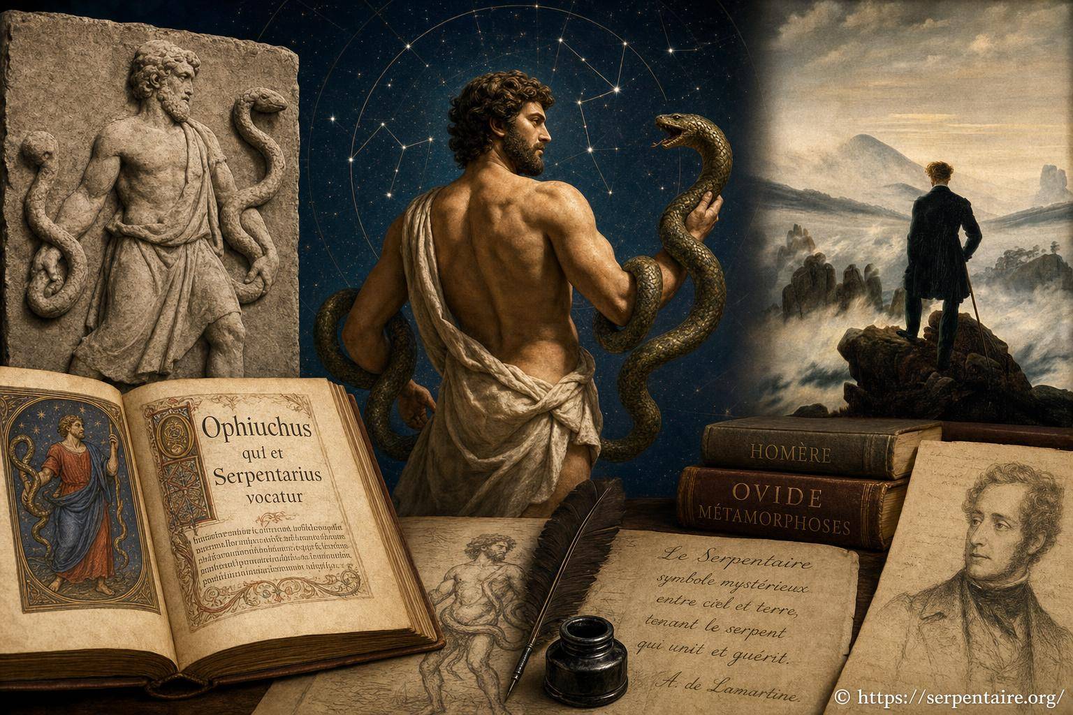 Le serpentaire dans l’art et la littérature : symboles et mystères dévoilés
